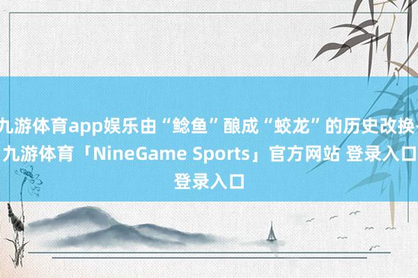 九游体育app娱乐由“鲶鱼”酿成“蛟龙”的历史改换-九游体育「NineGame Sports」官方网站 登录入口
