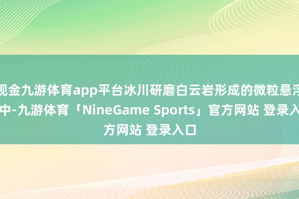 现金九游体育app平台冰川研磨白云岩形成的微粒悬浮水中-九游体育「NineGame Sports」官方网站 登录入口