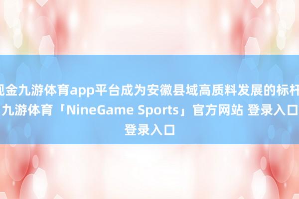 现金九游体育app平台成为安徽县域高质料发展的标杆-九游体育「NineGame Sports」官方网站 登录入口
