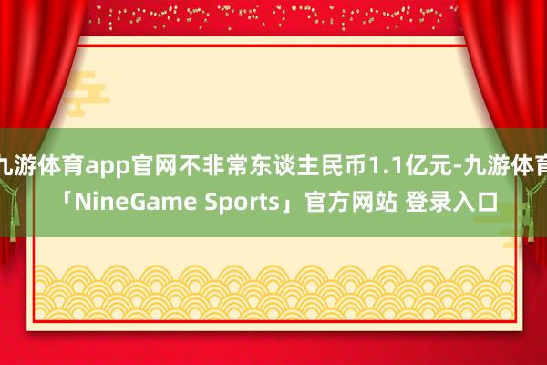 九游体育app官网不非常东谈主民币1.1亿元-九游体育「NineGame Sports」官方网站 登录入口