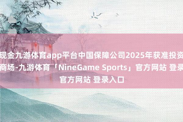 现金九游体育app平台中国保障公司2025年获准投资黄金商场-九游体育「NineGame Sports」官方网站 登录入口